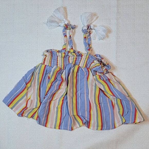 BCBGirls Rainbow Striped Flowy Spagetti Strap Tassles Tank Size 24 Months - Picture 3 of 7